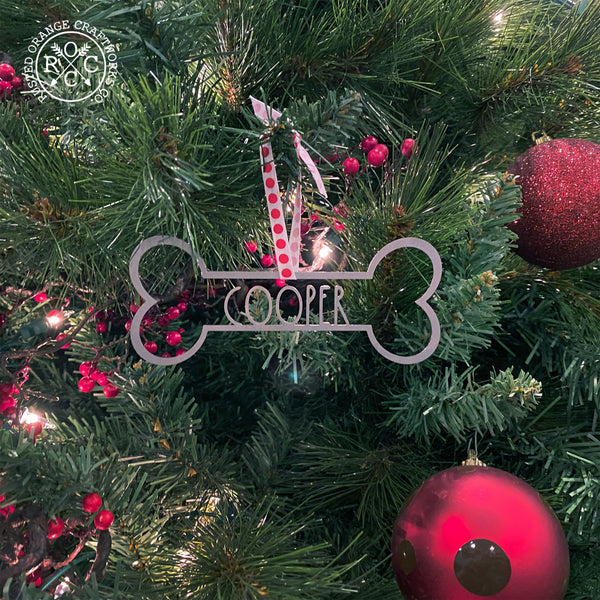 bone ornament on christmas tree