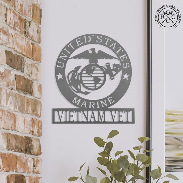Rusted Orange Craftworks Co. Military Uniforms 9 inch Hanging / Marine Special Offer Military Personalized Plaques