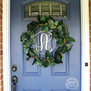 Rusted Orange Craftworks Co. Name Plates 10" Single Letter Circle Monogram - 3 Styles - Custom Monogram Door Hanger