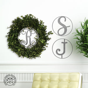 Rusted Orange Craftworks Co. Name Plates 10" Single Letter Circle Monogram - 3 Styles - Custom Monogram Door Hanger