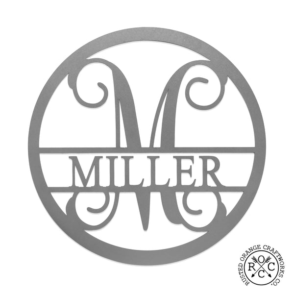 Rusted Orange Craftworks Co. Name Plates Special Offer Thick Border Circle Monogram - Personalized Name Signs for Home Decor