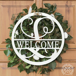 Rusted Orange Craftworks Co. Name Plates Thick Border Circle Monogram - Personalized Name Signs for Home Decor