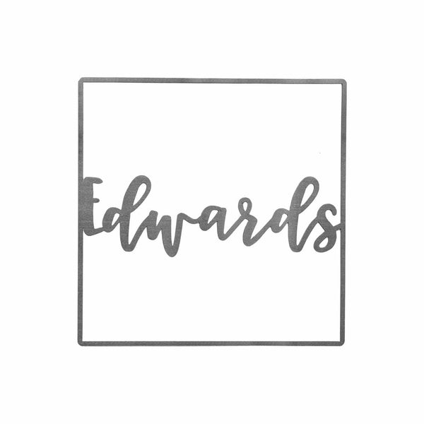 script name sign square style