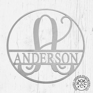 Rusted Orange Craftworks Co. OPTIONS_HIDDEN_PRODUCT Email Offer 12" Circle Monogram With Name