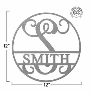 Rusted Orange Craftworks Co. OPTIONS_HIDDEN_PRODUCT Email Offer 12" Circle Monogram With Name