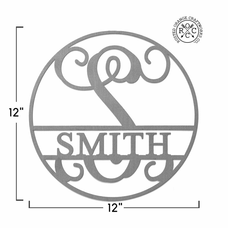 Rusted Orange Craftworks Co. OPTIONS_HIDDEN_PRODUCT Email Offer 12" Circle Monogram With Name