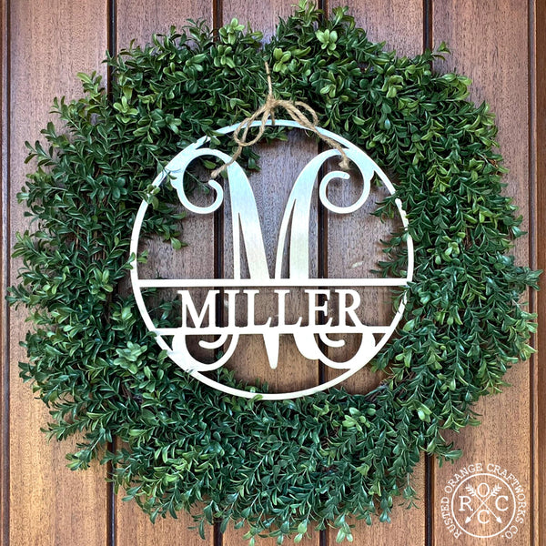 Rusted Orange Craftworks Co. OPTIONS_HIDDEN_PRODUCT Email Offer 12" Circle Monogram With Name