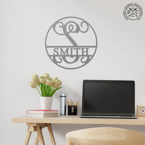Rusted Orange Craftworks Co. OPTIONS_HIDDEN_PRODUCT Email Offer 12" Circle Monogram With Name