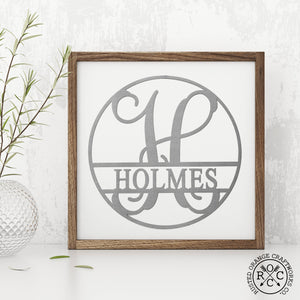 Rusted Orange Craftworks Co. OPTIONS_HIDDEN_PRODUCT Email Offer 12" Circle Monogram With Name
