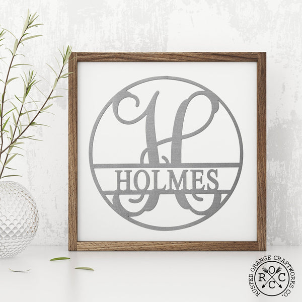 Rusted Orange Craftworks Co. OPTIONS_HIDDEN_PRODUCT Email Offer 12" Circle Monogram With Name