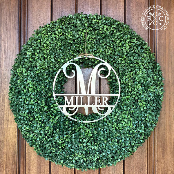 Rusted Orange Craftworks Co. OPTIONS_HIDDEN_PRODUCT Email Offer 12" Circle Monogram With Name