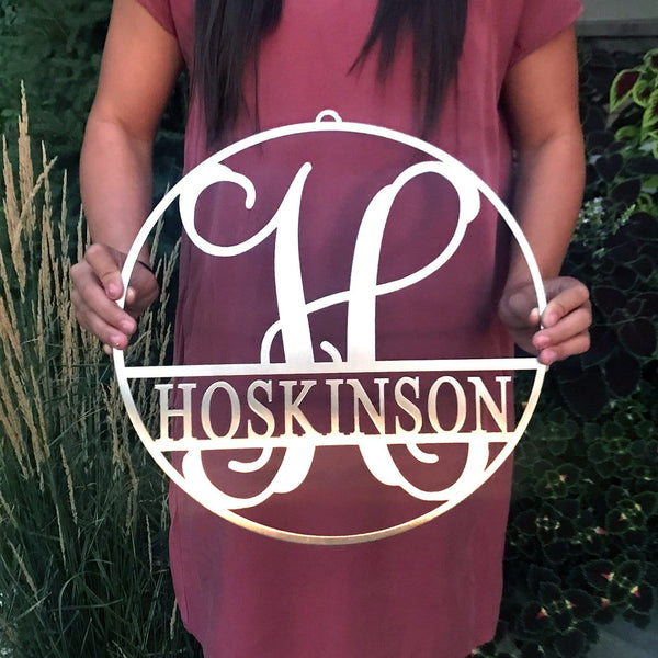 Rusted Orange Craftworks Co. OPTIONS_HIDDEN_PRODUCT Email Subscribers ONLY 15" Metal Circle Monogram with Name