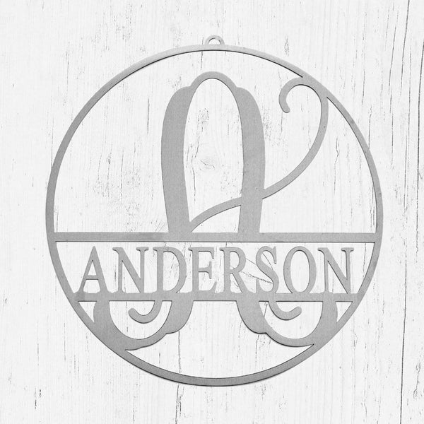 Rusted Orange Craftworks Co. OPTIONS_HIDDEN_PRODUCT Email Subscribers ONLY 15" Metal Circle Monogram with Name