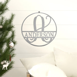 Rusted Orange Craftworks Co. OPTIONS_HIDDEN_PRODUCT Email Subscribers ONLY 15" Metal Circle Monogram with Name