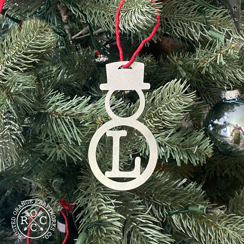 Rusted Orange Craftworks Co. OPTIONS_HIDDEN_PRODUCT Snowman Monogram Ornament - Single