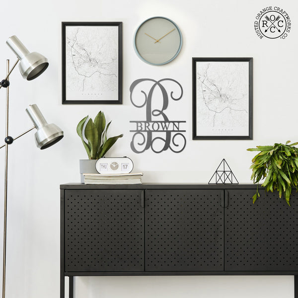 Rusted Orange Craftworks Co. OPTIONS_HIDDEN_PRODUCT Special Offer 16" Fancy Letter Monogram - Custom Metal Family Sign House Name Plates