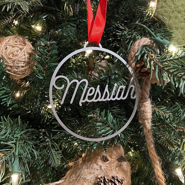 messiah ornament on christmas tree