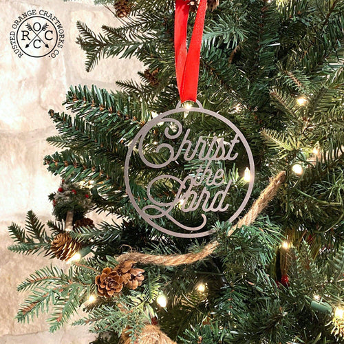 christ the lord ornament on christmas tree