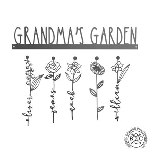 Rusted Orange Craftworks Co. Our Family Garden - Personalized Birth Month Flowers Family Name Sign Mother's Day Gift