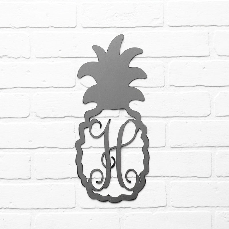 pineapple monogram on wall