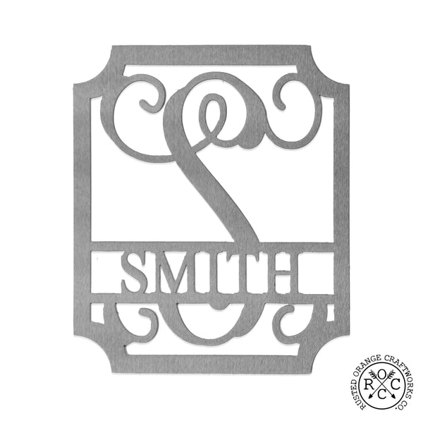 Rusted Orange Craftworks Co. Posters, Prints, & Visual Artwork Embellished Monogram 12" - Personalized Metal Family Name Sign Home Decor