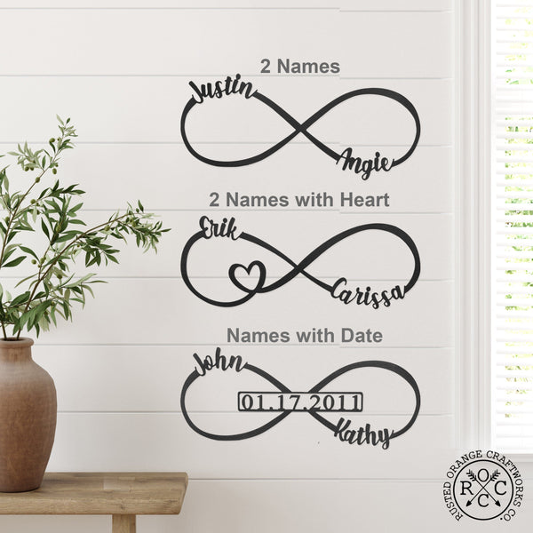 Rusted Orange Craftworks Co. Posters, Prints, & Visual Artwork Infinity Sign- bedroom wall decor for couples, anniversary and wedding, eternity symbol