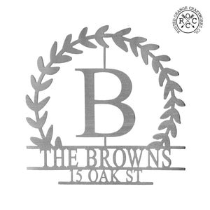 Rusted Orange Craftworks Co. Posters, Prints, & Visual Artwork Magnolia Personalized Monogram - Custom Name Monogram Home Decor, Established Sign
