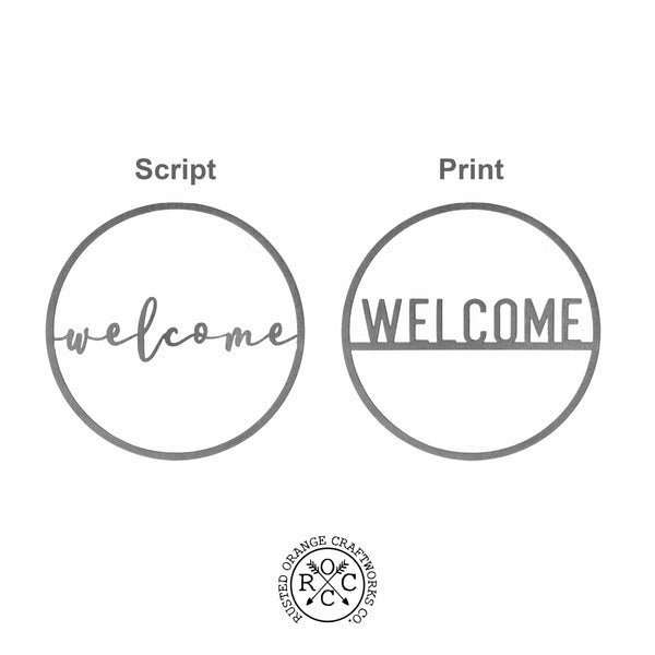 Rusted Orange Craftworks Co. Posters, Prints, & Visual Artwork Minimalist Custom Circle 2 Styles - Script Personalized Metal for Home Decor