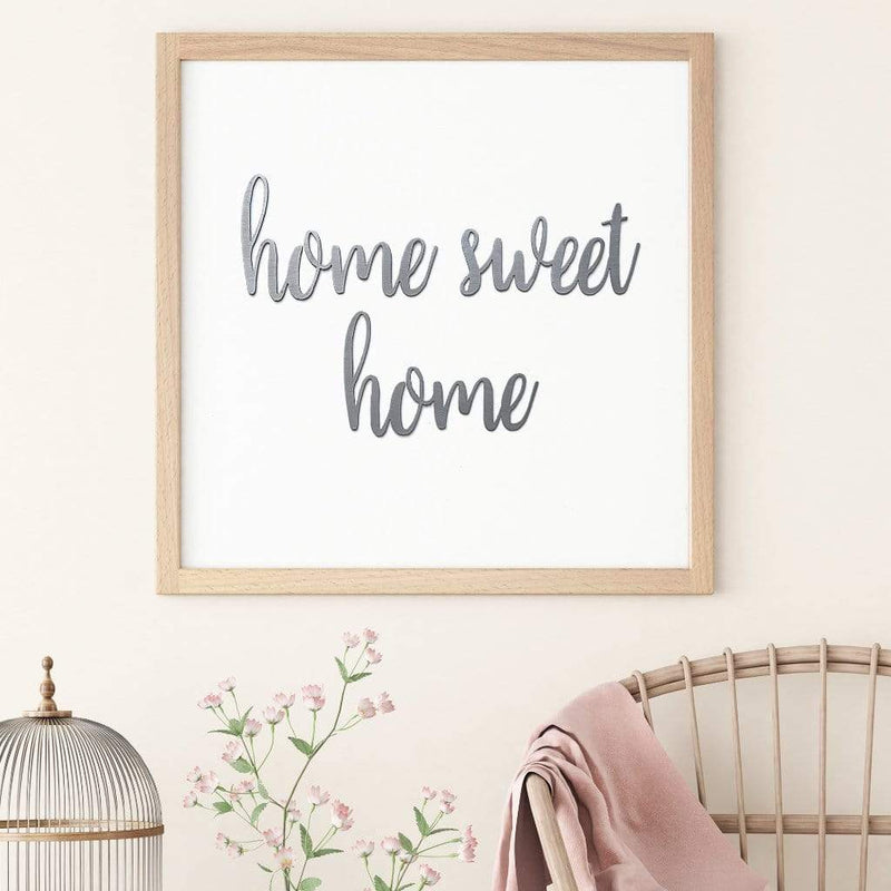 home sweet home sign on wall