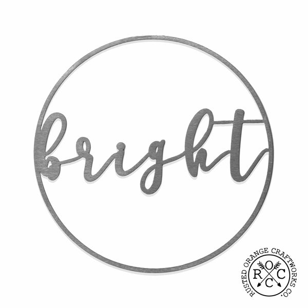 Rusted Orange Craftworks Co. Seasonal & Holiday Decorations 11.5 inch / Bright Special Offer Minimalist Christmas Greetings - Round Metal Holiday Sign for Front Door