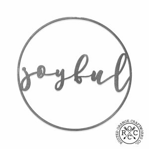 Rusted Orange Craftworks Co. Seasonal & Holiday Decorations Minimalist Christmas Greetings - Round Metal Holiday Sign for Front Door