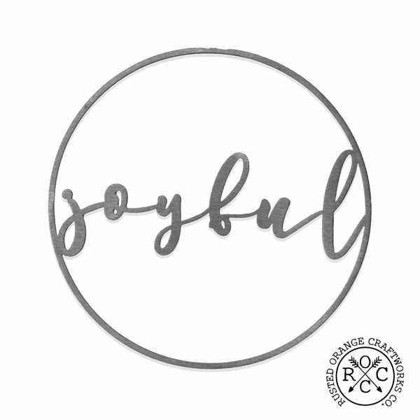 Rusted Orange Craftworks Co. Seasonal & Holiday Decorations Minimalist Christmas Greetings - Round Metal Holiday Sign for Front Door