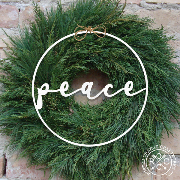Rusted Orange Craftworks Co. Seasonal & Holiday Decorations Minimalist Christmas Greetings - Round Metal Holiday Sign for Front Door
