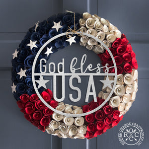 Rusted Orange Craftworks Co. Seasonal & Holiday Decorations Minimalist Summer Greetings - Patriotic or Summer Metal Sign for Front Door Wreath