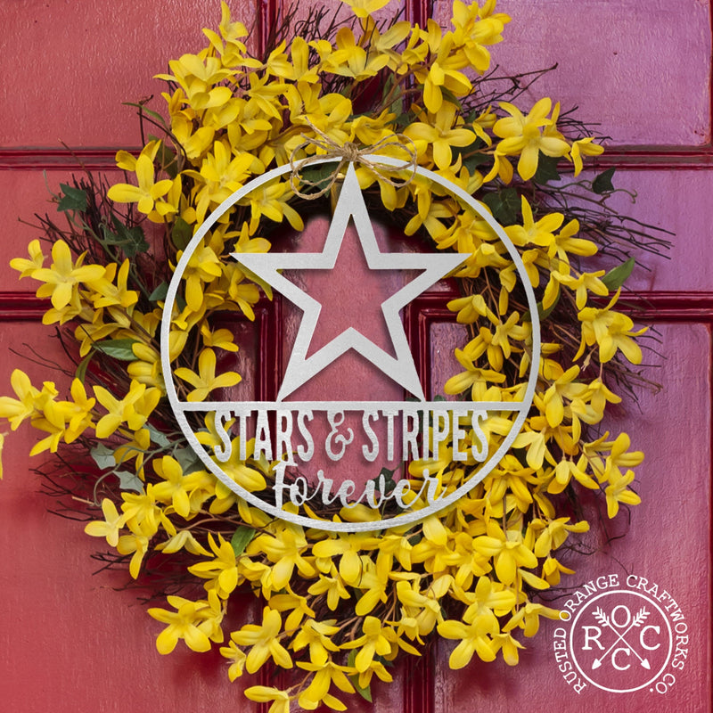 Rusted Orange Craftworks Co. Seasonal & Holiday Decorations Patriotic Star Signs - Fourth of July Patriotic Wreath Home Decor