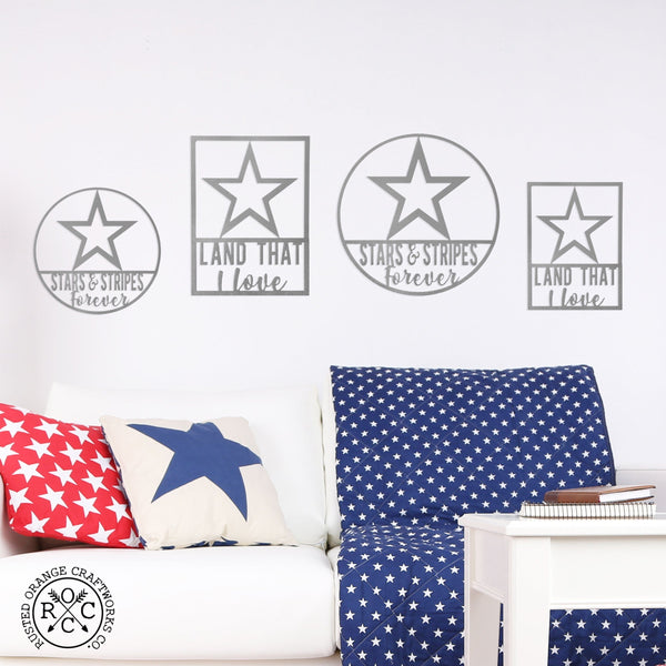 Rusted Orange Craftworks Co. Seasonal & Holiday Decorations Patriotic Star Signs - Fourth of July Patriotic Wreath Home Decor