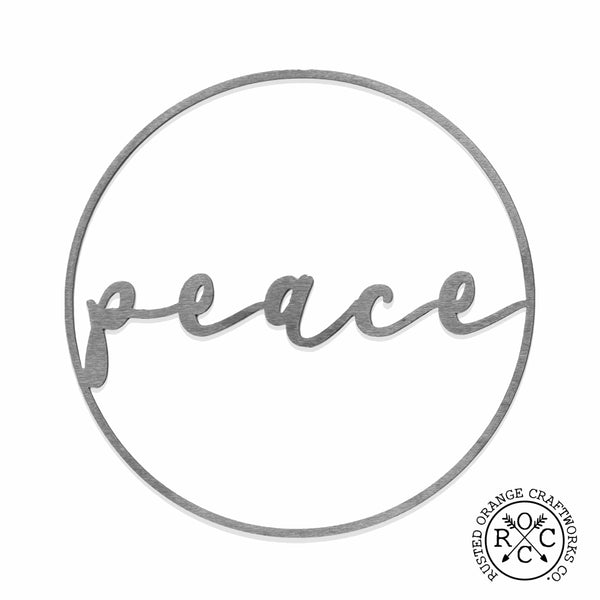 Rusted Orange Craftworks Co. Seasonal & Holiday Decorations Special Offer Minimalist Christmas Greetings - Round Metal Holiday Sign for Front Door