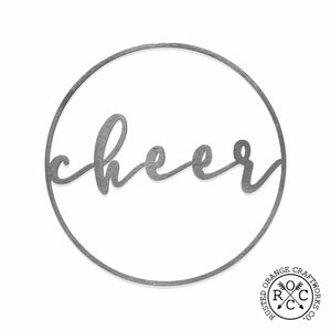 Rusted Orange Craftworks Co. Seasonal & Holiday Decorations Special Offer Minimalist Christmas Greetings - Round Metal Holiday Sign for Front Door