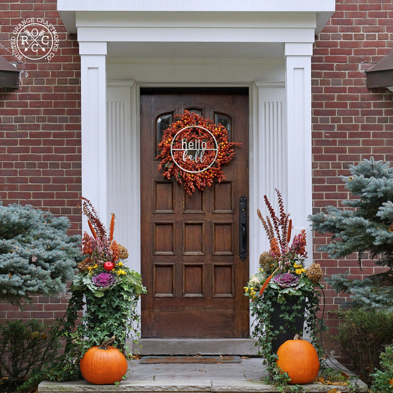 Rusted Orange Craftworks Co. Seasonal & Holiday Decorations Welcome Seasons Circle - Outdoor Home Decor Wreaths Front Door