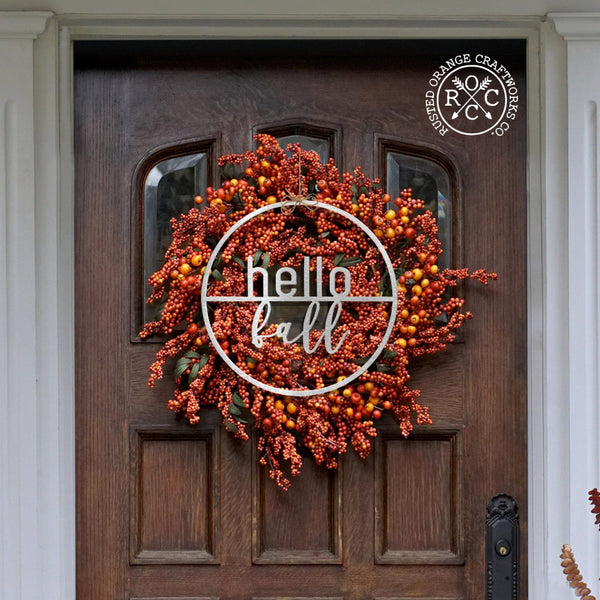 Rusted Orange Craftworks Co. Seasonal & Holiday Decorations Welcome Seasons Circle - Outdoor Home Decor Wreaths Front Door