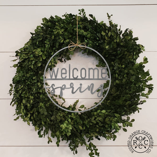 Rusted Orange Craftworks Co. Seasonal & Holiday Decorations Welcome Seasons Circle - Outdoor Home Decor Wreaths Front Door