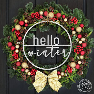 Rusted Orange Craftworks Co. Seasonal & Holiday Decorations Welcome Seasons Circle - Outdoor Home Decor Wreaths Front Door