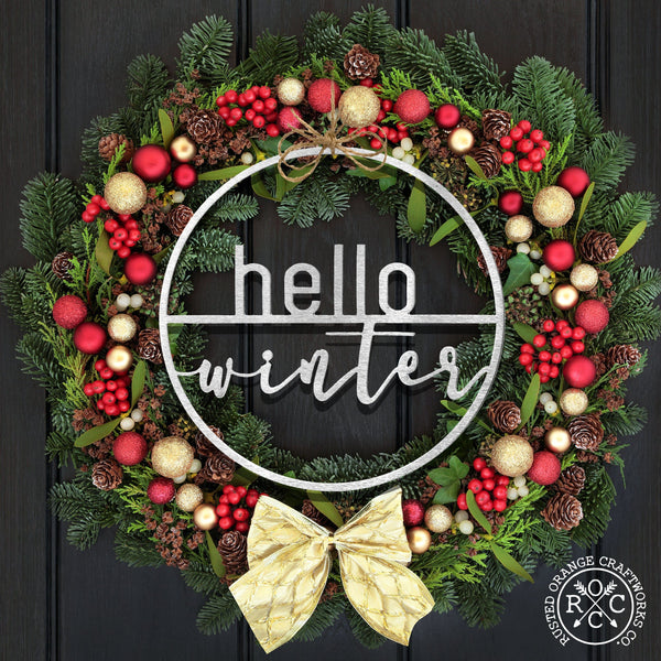 Rusted Orange Craftworks Co. Seasonal & Holiday Decorations Welcome Seasons Circle - Outdoor Home Decor Wreaths Front Door