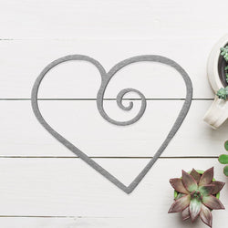 single swirl heart on wall