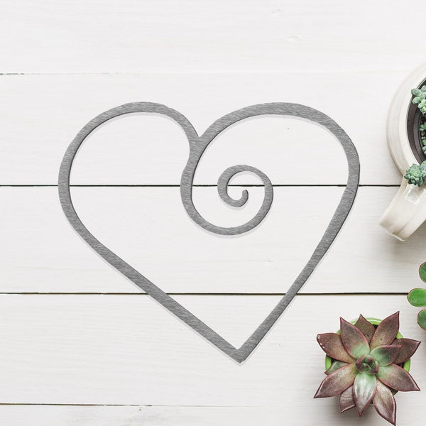 single swirl heart on wall