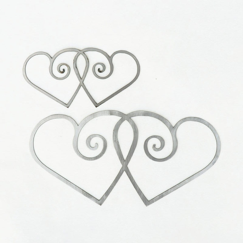 two sets of double swirl hearts