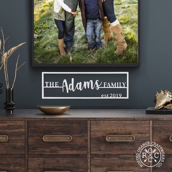 Rusted Orange Craftworks Co. Special Offer Family Name Plaque - Personalized Last Name Established Sign for Home