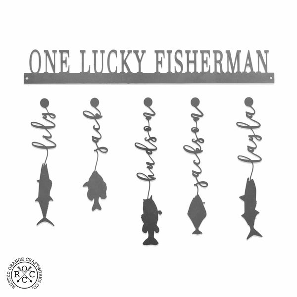 Rusted Orange Craftworks Co. Special Offer Reely Great Family Names Fish Sign Personalized - Father's Day, Dad, Grandpa