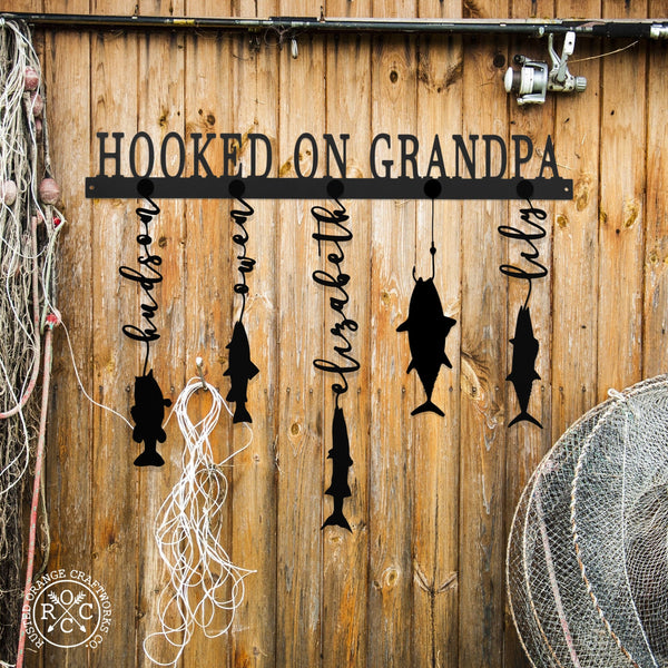 Rusted Orange Craftworks Co. Special Offer Reely Great Family Names Fish Sign Personalized - Father's Day, Dad, Grandpa