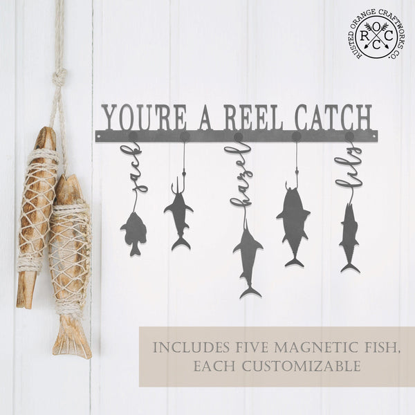 Rusted Orange Craftworks Co. Special Offer Reely Great Family Names Fish Sign Personalized - Father's Day, Dad, Grandpa